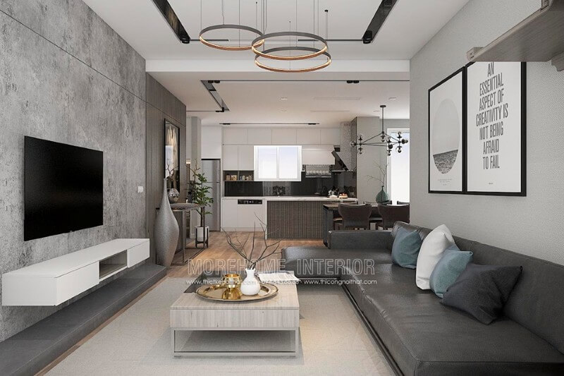 Mẫu sofa góc chữ L đẹp được coi là điểm nhấn của toàn bộ không gian phòng khách Thiết kế phòng khách chung cư hiện đại