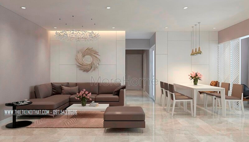 Mẫu sofa phòng khách chung cư bọc da đẹp sang trọng và đẳng cấp Thiết kế phòng khách chung cư hiện đại