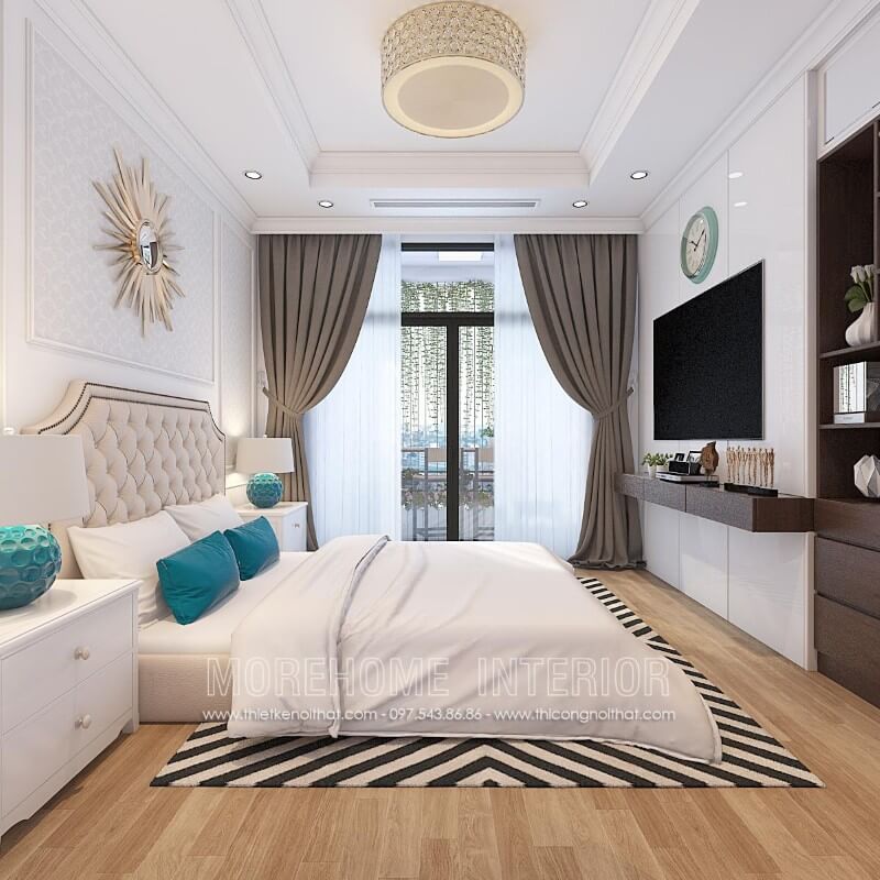 Mẫu giường ngủ thấp gỗ bệt được gia chủ coi như là giải pháp lựa chọn hoàn hảo cho không gian phòng ngủ thấp thêm phần rộng rãi, thoáng đãng hơn