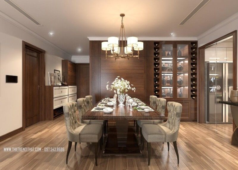 .
Gia chủ thích thú với chất liệu gỗ tự nhiên và thường chọn nó làm vật liệu thiết kế nội thất phòng ăn chung cư của họ. Điều này giúp tạo ra một không gian sống đẹp mắt và thể hiện sự gu thẩm mỹ của gia chủ, cũng như mang lại những bữa cơm ngon miệng cho thành viên trong gia đình.